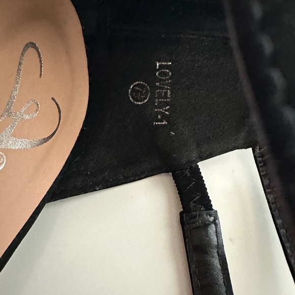 Suede Black High Heel Platform Pump Sandals - Picture 2 of 10